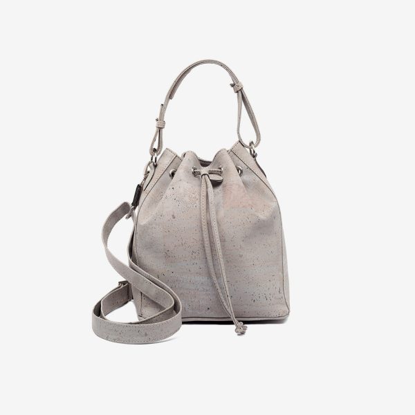 Tasche mit Griff und Trageriemen aus grauem Kork