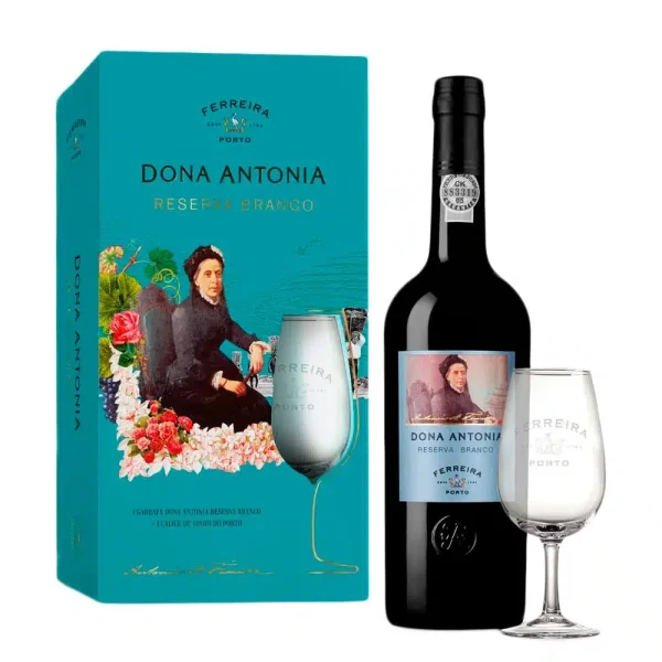 Ferreira Dona Antónia White Reserve Port with Glass