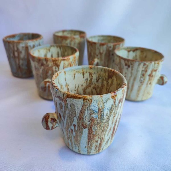 Earthy mugs with globular detail